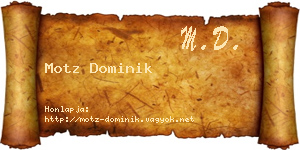 Motz Dominik névjegykártya